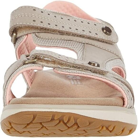 NIB SAS Embark Comfort Walking Sandals Taupe Leather Adjustable Wide Women 11 W - Picture 3 of 3